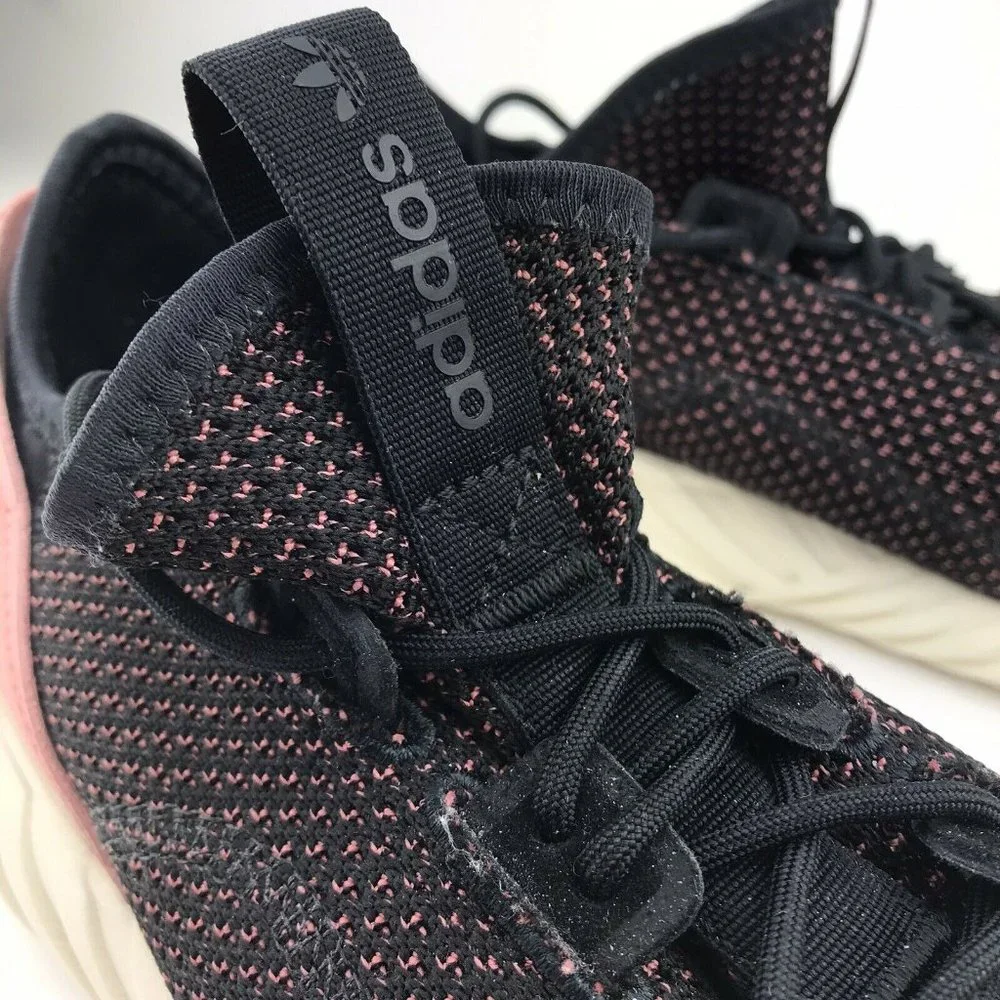 Adidas Womens EVN 791001 Black Pink Sneakers Shoes shadow knit‎ tubular Size 7.5